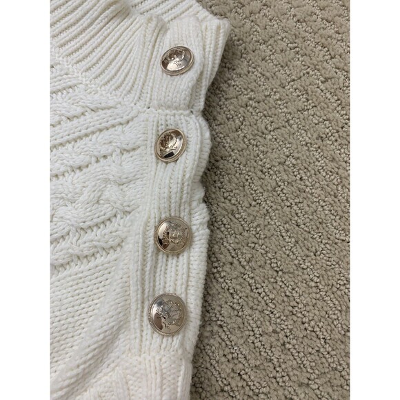 Talbots Sweater Vest White Old Money Chunky Cable Knit Capsule Preppy XL - Picture 9 of 13